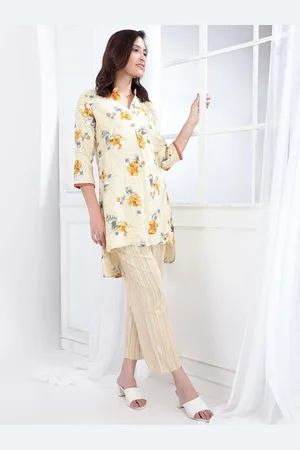 Bani Women Mustard Yellow Printed Tunic With Trouser
