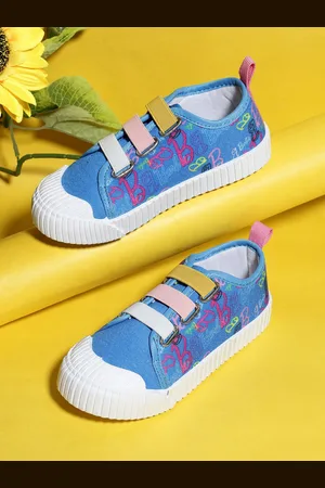 Kidsville Girls Barbie Printed Round Toe Comfort Insole Canvas Casual Sneakers