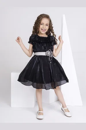 Peppermint Girls Puff Sleeves Fit & Flare Dress