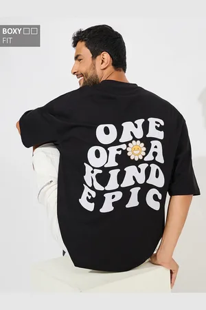 Styli Men Black Back Printed Boxy Fit Streetwear T-Shirt