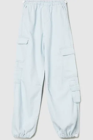 Max Collection Girls Mid Rise Clean Look Pure Cotton Cargo Jeans