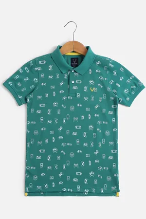 Allen Solly Boys Conversational Printed Polo Collar Cotton T-shirt
