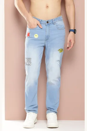 HARVARD Men Relaxed Fit Low Distress Heavy Fade Printed Stretchable Jeans