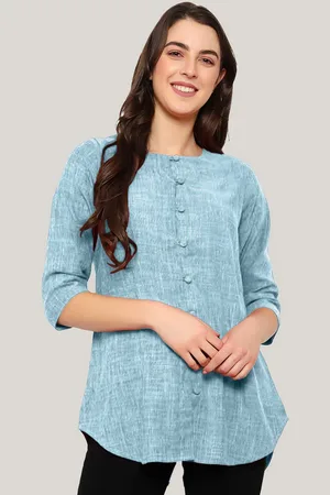 indietoga Women Boat Neck Solid Tunic