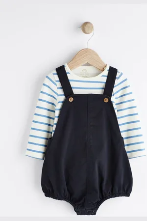 Next Infants Boys Dungarees with Striped Bodysuit