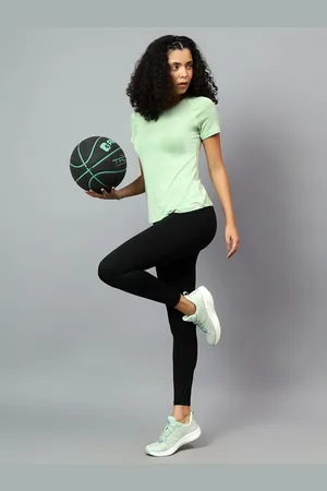 Fitkin Women Lime Green Ecofriendly Tencel Active Tshirt