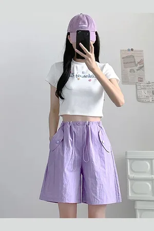LULU & SKY Women Striped Loose Fit High-Rise Shorts
