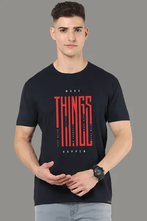 STELLERS Men Printed Raw Edge T-shirt