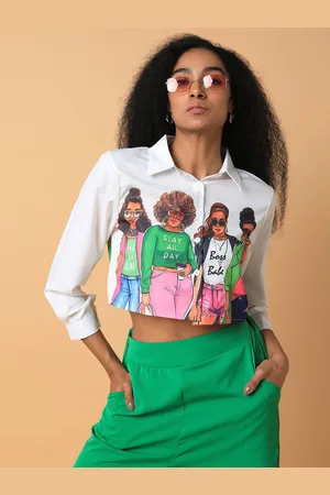 SHOWOFF Women Relaxed Boxy Opaque Printed Casual Shirt