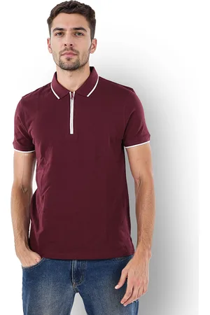 Celio Men Solid Polo Collar Cotton T-Shirt