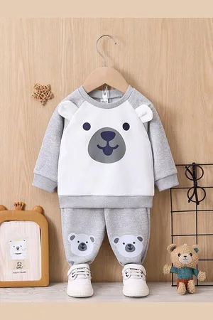 Googo Gaaga Boys Printed Pure Cotton Sweatshirt With Joggers