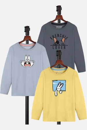 HELLCAT Girls Pack Of 3 Printed Round Neck T-shirt