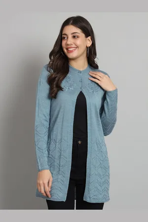 Mast & Harbour Women Embroidered Woollen Cardigan with Embroidered Detail