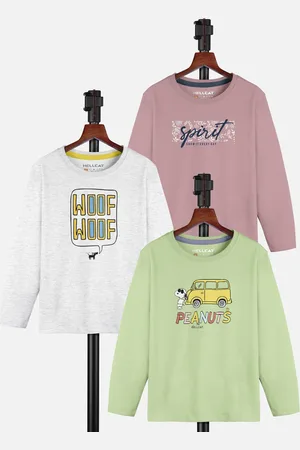 HELLCAT Girls Pack Of 3 Printed Round Neck T-shirt