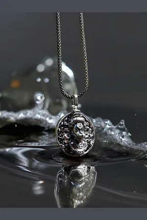 KARISHMA KREATIONS Silver Plated Stainless Steel Pendants with Chains