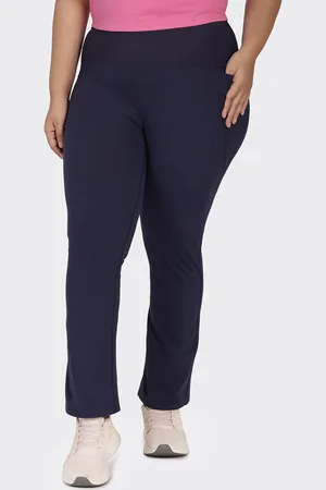 BlissClub Women Plus Size Flared High-Rise Wrinkle Free Trousers