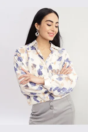 SHOWOFF Women Relaxed Oversized Opaque Printed Casual Shirt