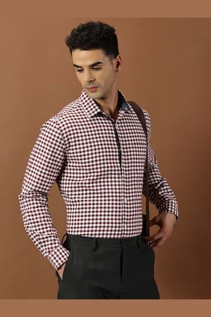 Invictus Men Gingham Checks Formal Shirt