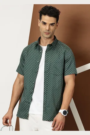 Invictus Men Original Cutaway Collar Micro Ditsy Printed Cotton Slim Fit Casual Shirt