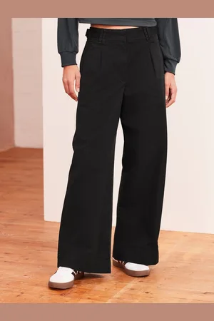 Next Women Pleated Wide Leg Chinos Trousers