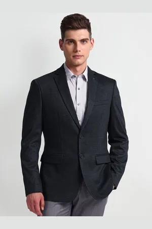 Arrow Notched Lapel Single-Breasted Slim-Fit Casual Blazer