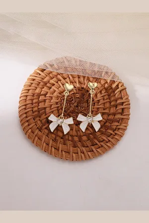 ISHKAARA Gold-Plated Bow Shaped Drop Earrings