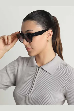 Idee Women Oval Sunglasses with UV Protected Lens IDS3121C1SG