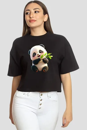 Elibolz Women Graphic Printed Round Neck Cotton Oversized T-Shirt