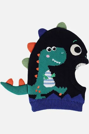 Little Surprise Box LLP Unisex Kids Dino Theme Woollen Beanie