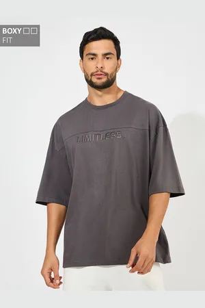 Styli Heavy Cotton Jersey Boxy Fit T-Shirt With Front Seam Detail
