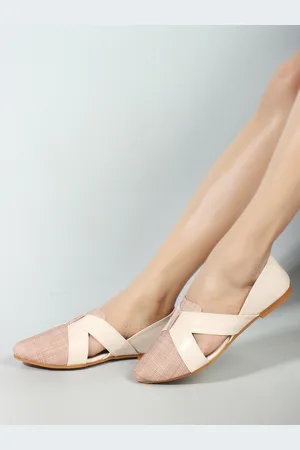 Denill Textured Pointed Toe Ballerinas