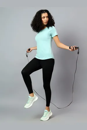 Fitkin Women Polo Collar Extended Sleeves Dri-FIT Pockets T-shirt