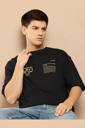 Invictus Men Printed Drop-Shoulder Sleeves Pure Cotton T-shirt