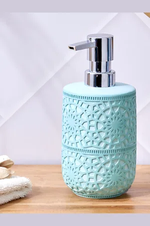 Home Centre Teal Textured Polyresin Soap Dispenser