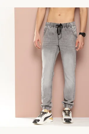 HARVARD Men Slim Fit Heavy Fade Whiskers and Chevrons Stretchable Jogger Jeans