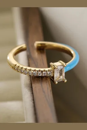 Salty Stone-Studded Adjustable Finger Ring