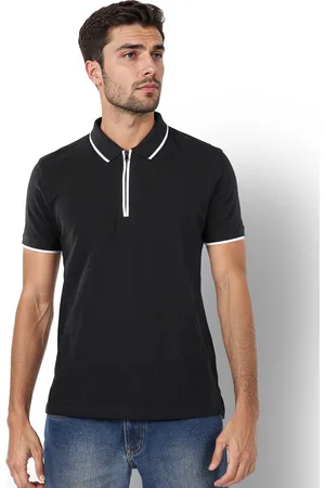 Celio Men Solid Polo Collar Cotton T-Shirt