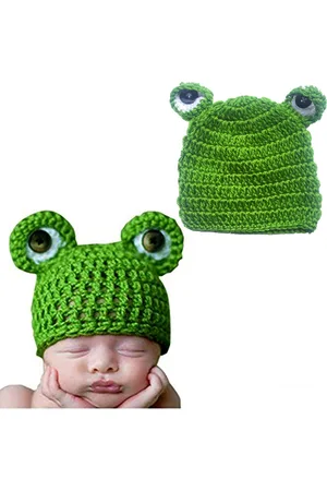 Babymoon Infants Frog Crochet Woollen Beanie Cap