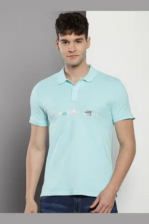 Calvin Klein Brand Logo Printed Cotton Polo Collar Short Sleeves Pockets Casual T-shirt