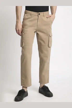 IVOC Men Mid Rise Pure Cotton Cargo Trousers