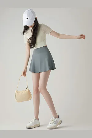 LULU & SKY Women Solid Flared A- Line Tennis Mini Skirt