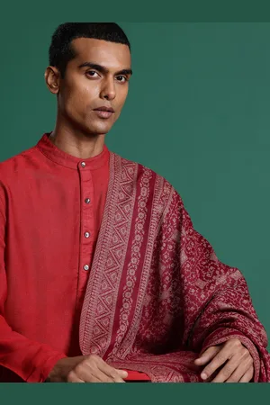Sangria Men Ethnic Motifs Woven Design Shawl