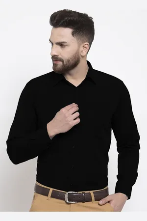 English Navy Men Slim Fit Opaque Cotton Formal Shirt