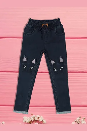 A-Okay Boys Slim Fit High-Rise Slash Knee Embroidered Jeans