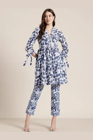 HERE&NOW Floral Printed Empire Tunic With Trouser