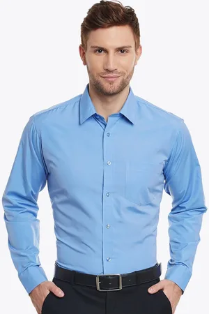 English Navy Men Slim Fit Formal Shirt