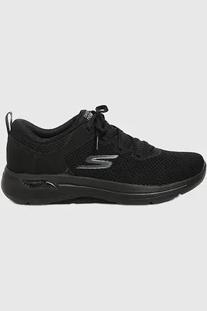 Skechers Men Black Mesh Go Walk Arch Fit Clinton Sports Shoes