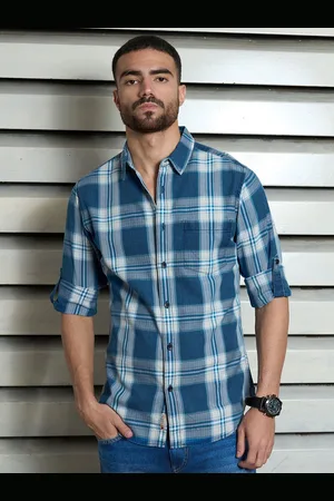 High Star Men Checked Regular Fit Pure Cotton Casual Shirt