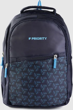 Priority Unisex Geometric Printed Laptop Backpack-38L