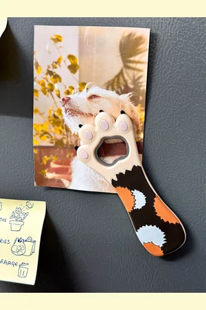 COMICSENSE Brown & White Printed Cat Paw Shape Bottle Opener